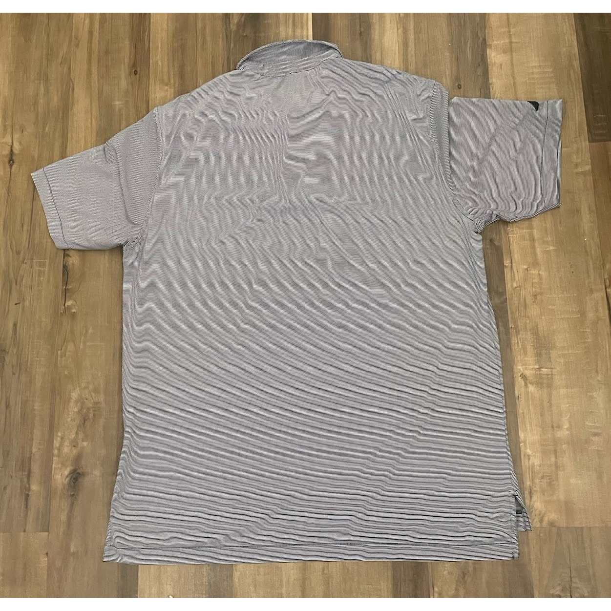 Peter Millar Polo Shirt Men's Size Large Blue Strip Performance Summer Comfort — image 2 of 7
